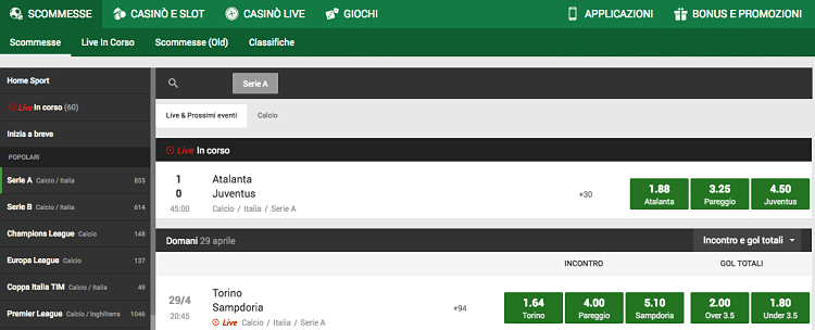 Unibet scommesse online